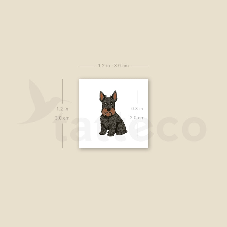 Little Scottish Terrier Temporary Tattoo - Set of 3