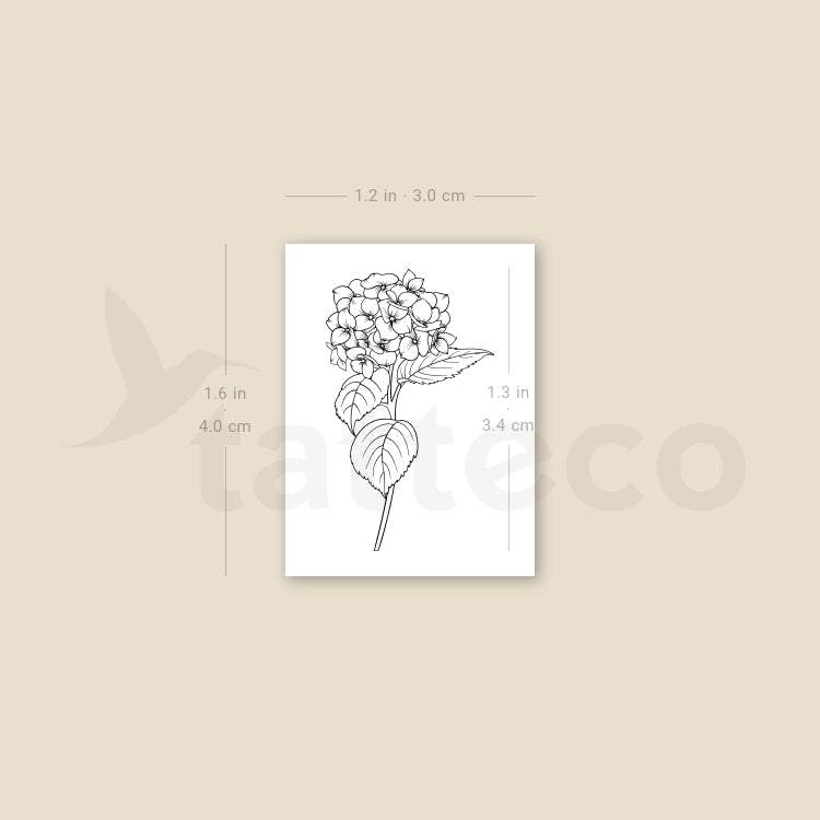 Hydrangea Temporary Tattoo - Set of 3