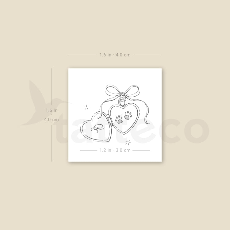 Heart Pendant By Stefano Mazza Temporary Tattoo - Set of 3