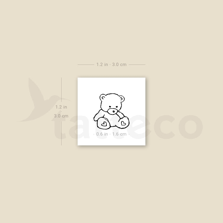 Tatuaje temporal de osito de peluche - Juego de 3