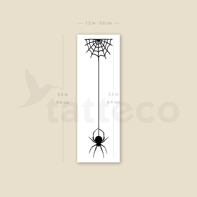 Tatuaje temporal de araña colgante de telaraña - Juego de 3