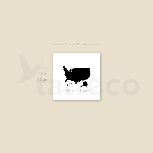 Tatuaje temporal pequeño de mapa de Estados Unidos (juego de 3)