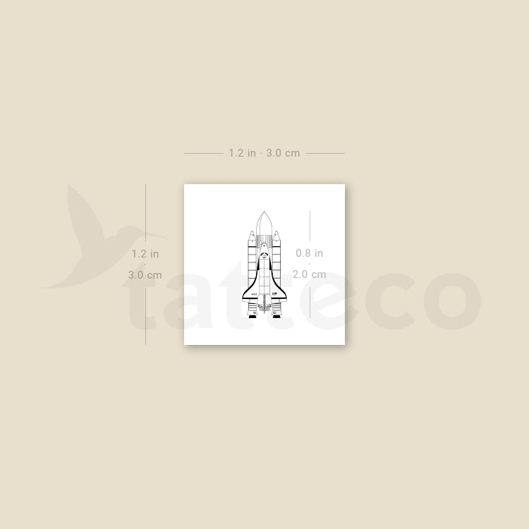 Tiny Space Shuttle Temporary Tattoo - Set of 3