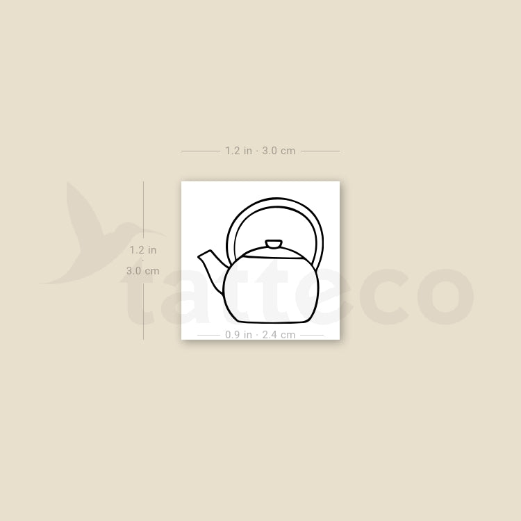 Japanese Teapot Temporary Tattoo - Set of 3