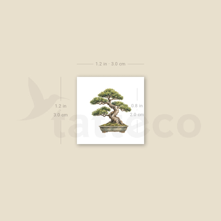 Watercolor Bonsai Temporary Tattoo - Set of 3