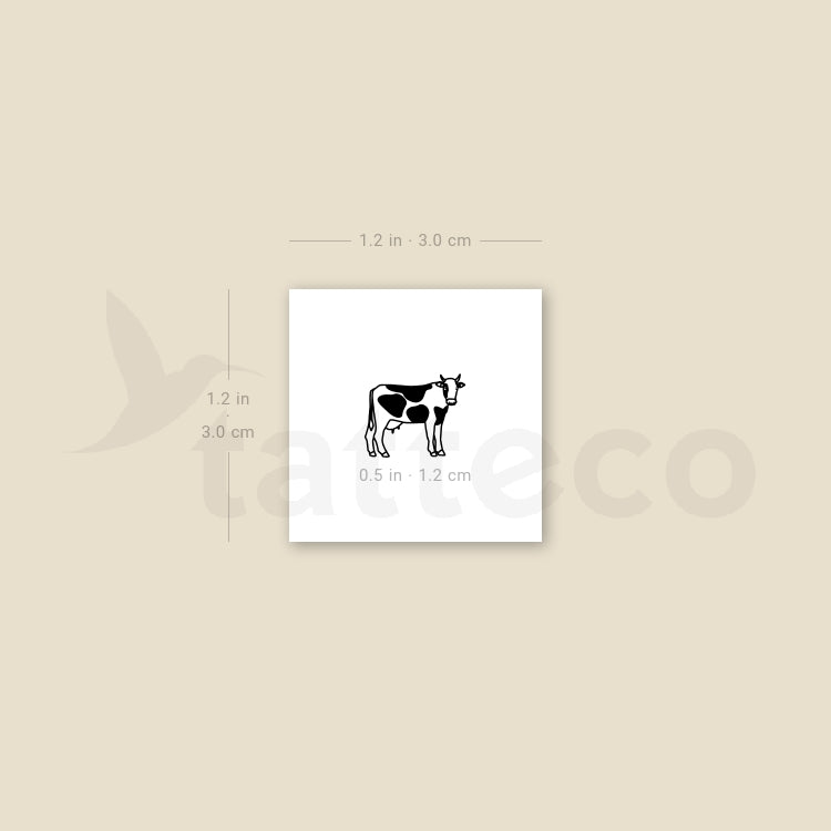 Tiny Cow Temporary Tattoo - Set of 3
