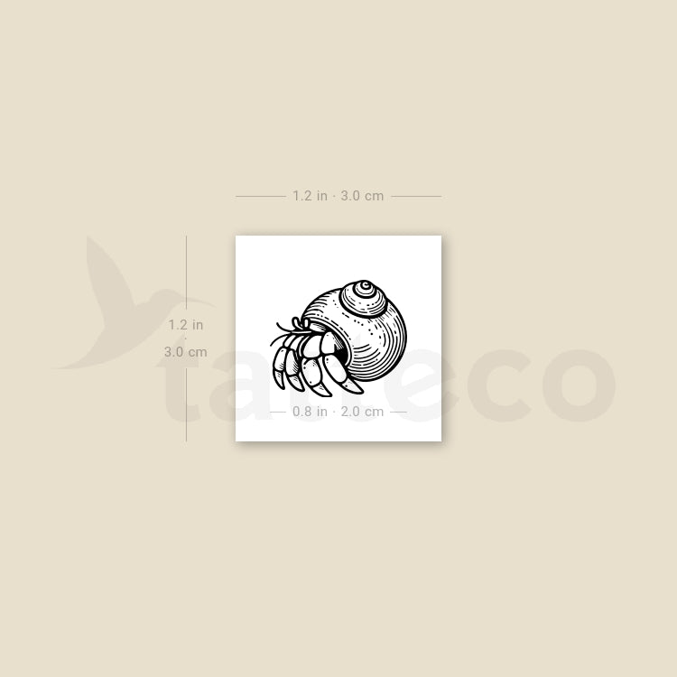 Tatuaje temporal de cangrejo ermitaño (juego de 3)