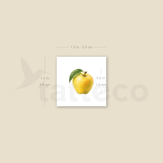 Golden Delicious Apple Temporary Tattoo - Set of 3