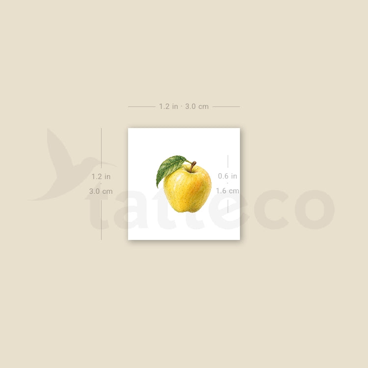 Golden Delicious Apple Temporary Tattoo - Set of 3
