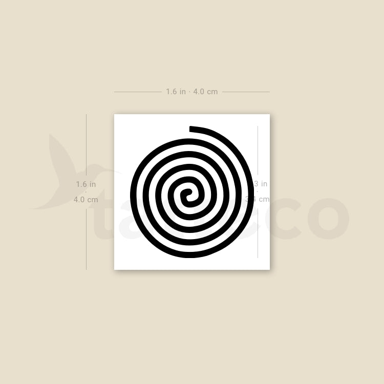 Single Spiral Temporary Tattoo - Set of 3