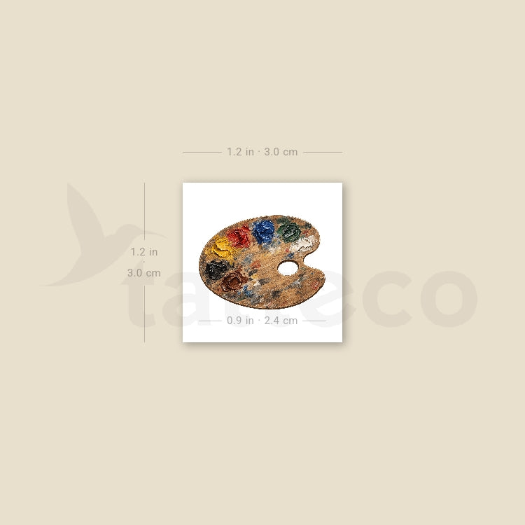Painting Palette Temporary Tattoo - Set of 3