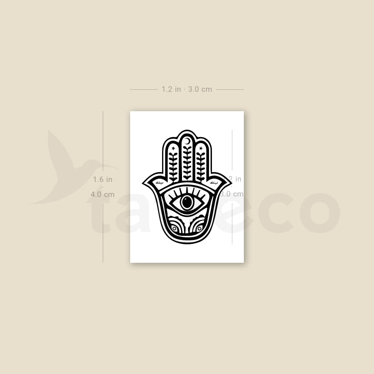 Tatuaje temporal pequeño de Hamsa - Juego de 3