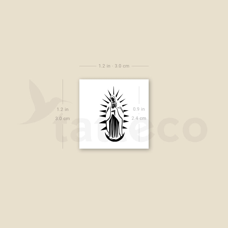 Small Our Lady Of Guadalupe Temporary Tattoo - Set of 3