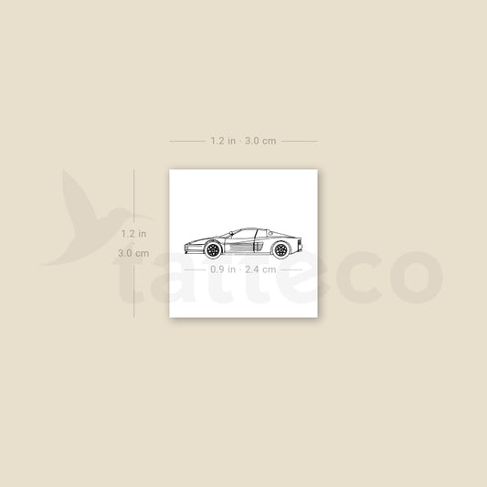 Ferrari Testarossa Temporary Tattoo - Set of 3