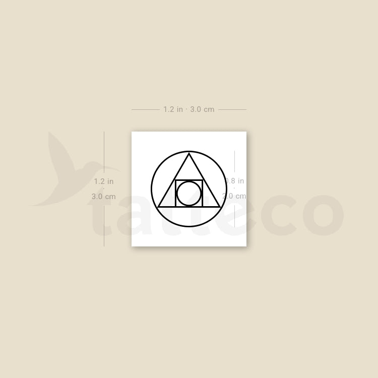 Philosopher's Stone Symbol Temporary Tattoo - Set of 3