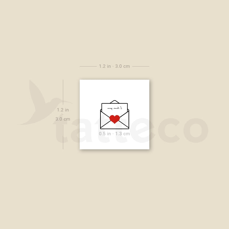 Open Love Letter Temporary Tattoo - Set of 3
