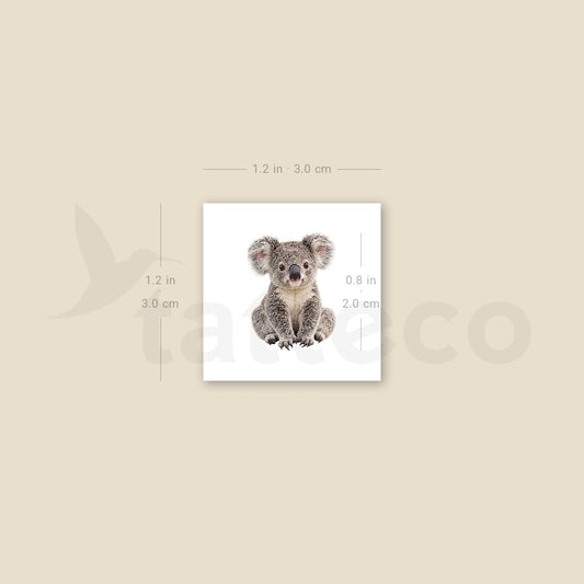 Watercolor Koala Temporary Tattoo - Set of 3