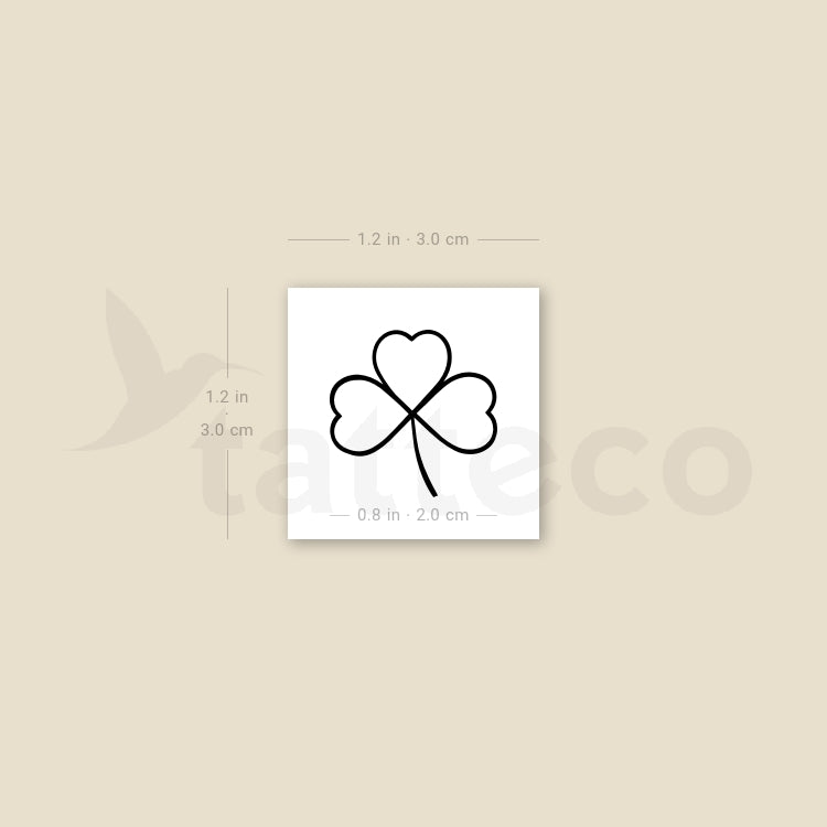 Minimalist Three-Leaf Clover Temporary Tattoo - Set of 3