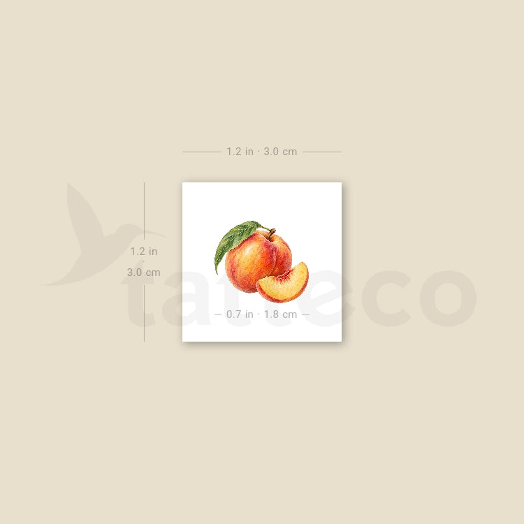 Watercolor Peach Temporary Tattoo - Set of 3