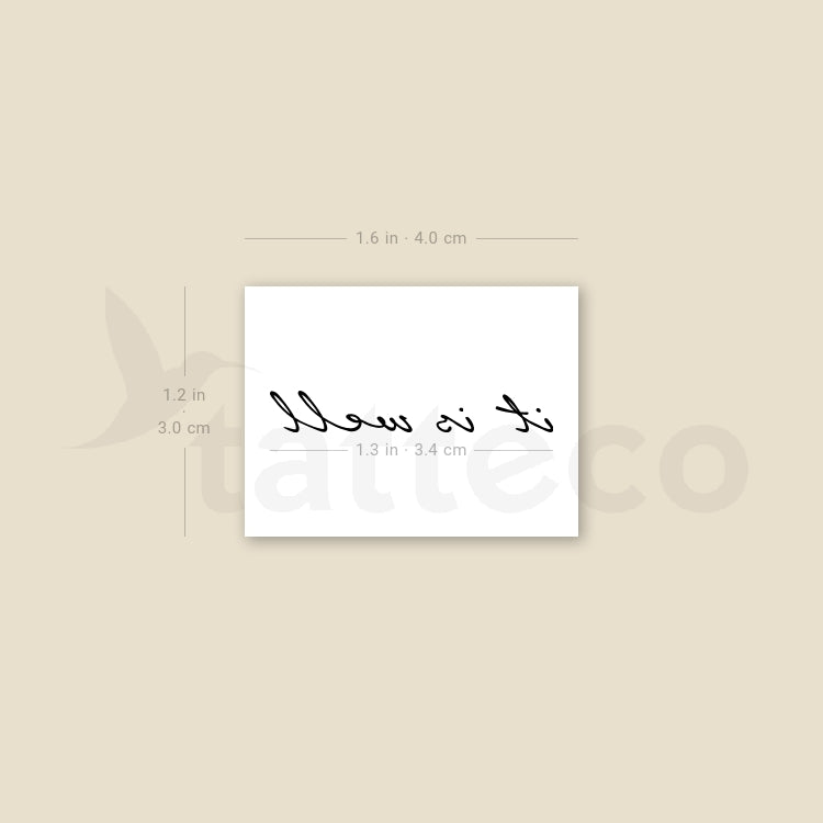 It Is Well Temporary Tattoo - Set of 3