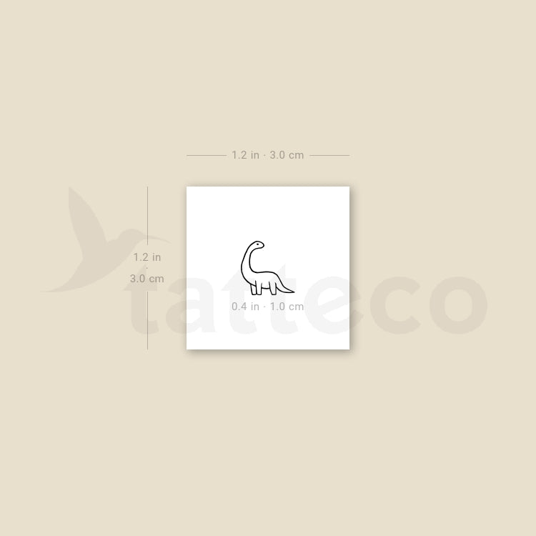 Tiny Brontosaurus Temporary Tattoo - Set of 3
