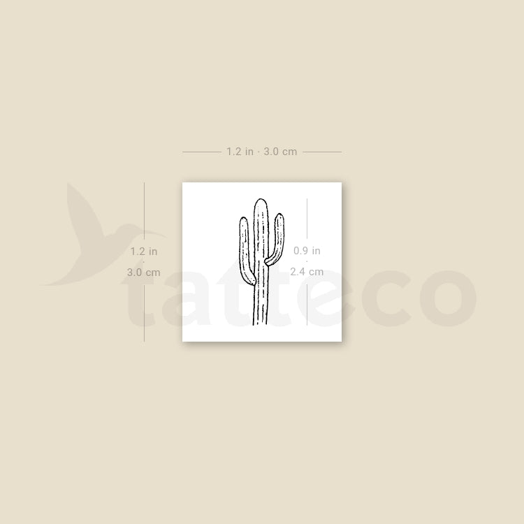 Saguaro Cactus Temporary Tattoo - Set of 3