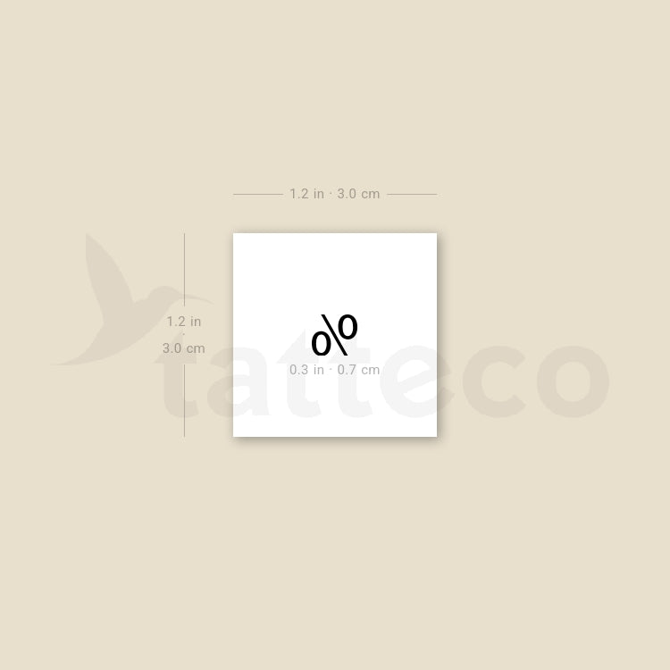 Percentage Sign % Temporary Tattoo - Set of 3