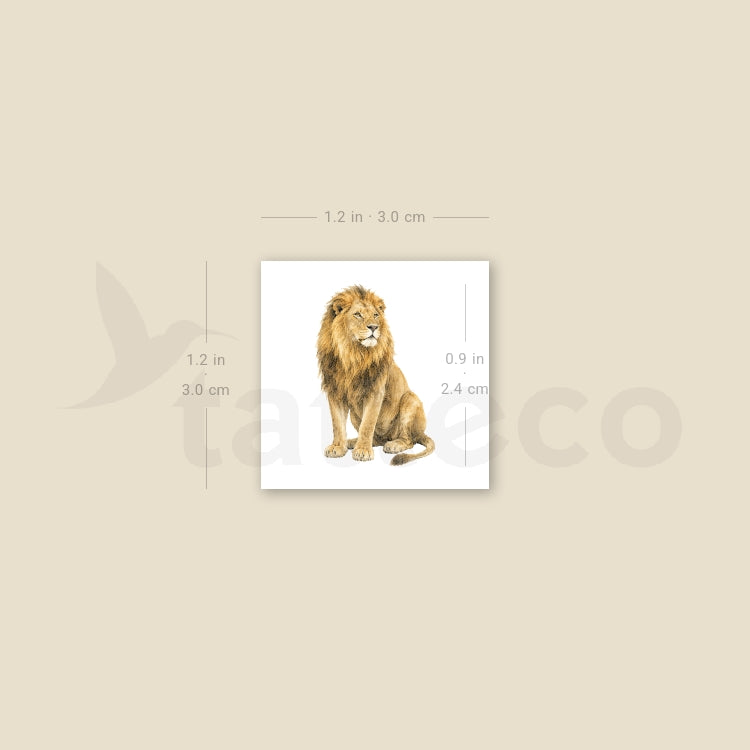 Watercolor Lion Temporary Tattoo - Set of 3