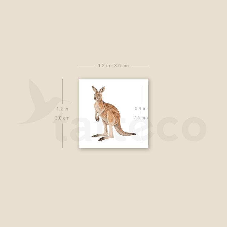 Watercolor Kangaroo Temporary Tattoo - Set of 3