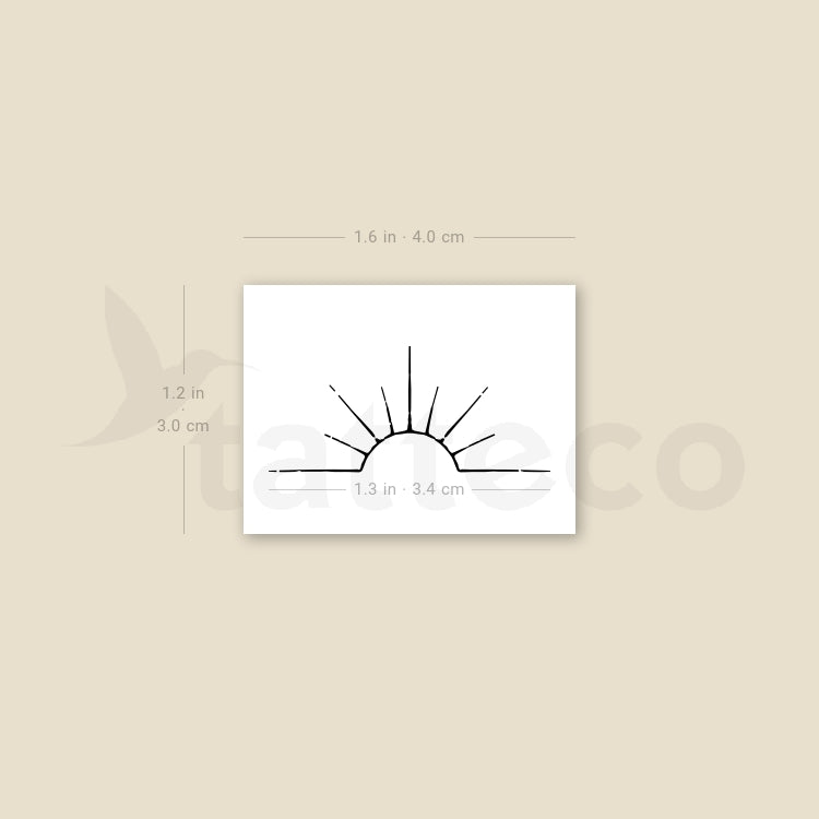 Minimal Sunset Temporary Tattoo - Set of 3