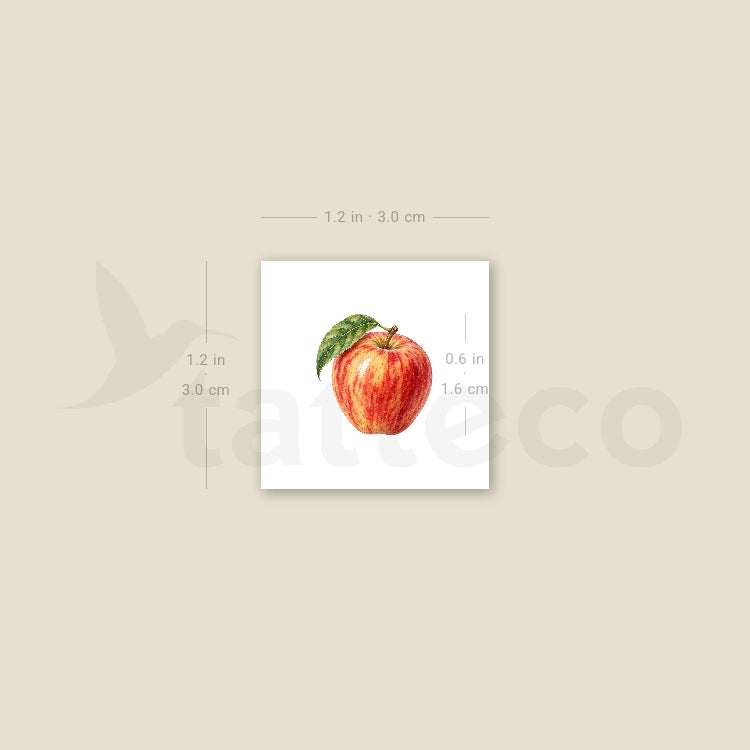 Gala Apple Temporary Tattoo - Set of 3