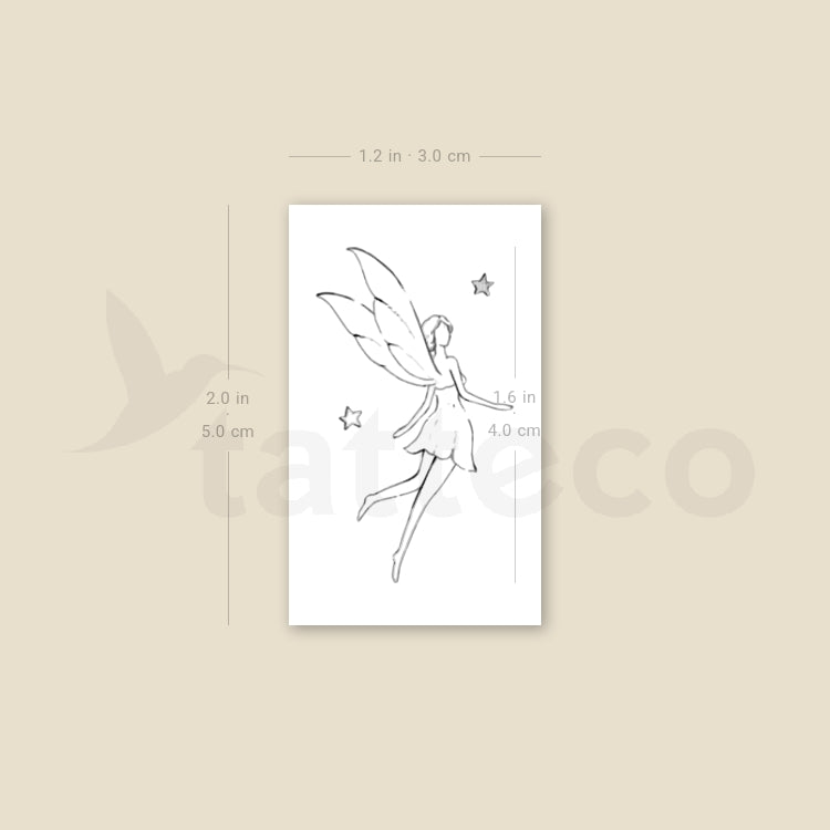 Flying Fairy By Stefano Mazza Temporary Tattoo - Set of 3