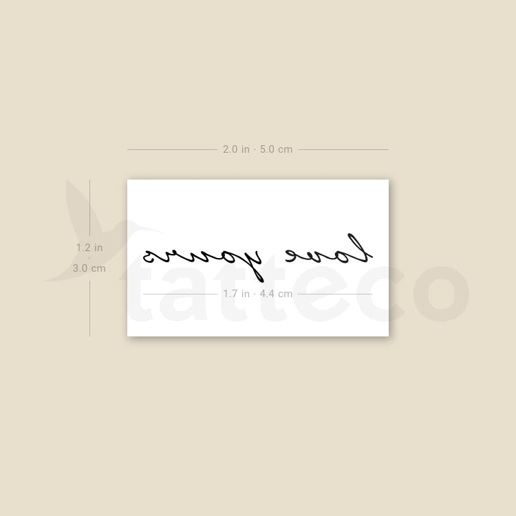 Tatuaje temporal "Love Yours" - Juego de 3