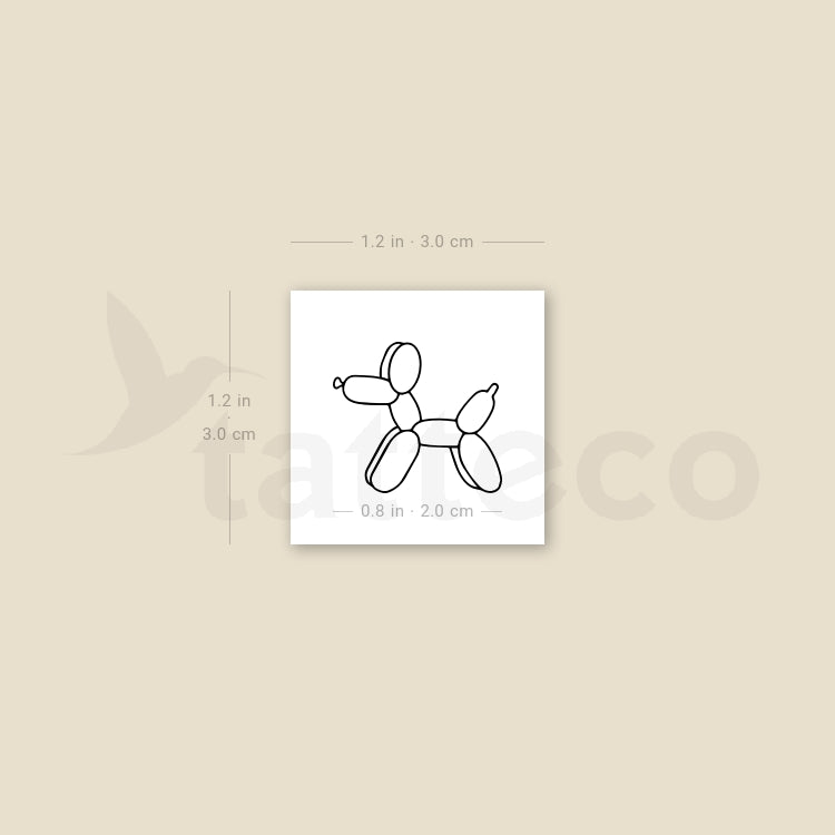 Balloon Dog Temporary Tattoo - Set of 3