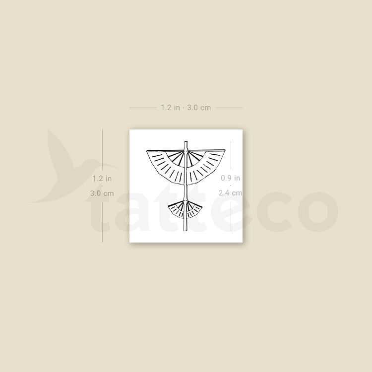 Fine Line Glider Temporary Tattoo - Set of 3