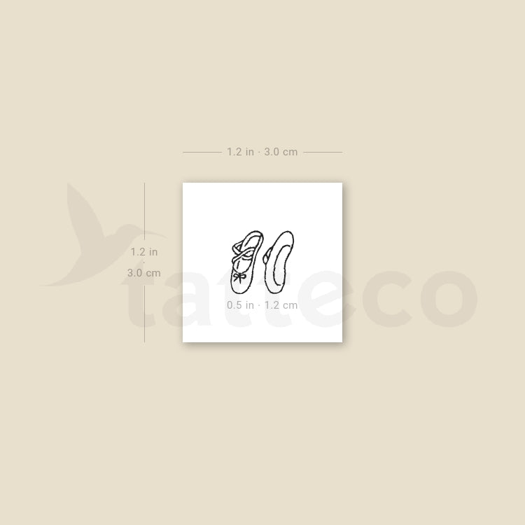 Tiny Ballet Shoes Temporary Tattoo - Set of 3