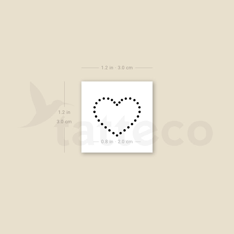 Dotted Heart Temporary Tattoo - Set of 3