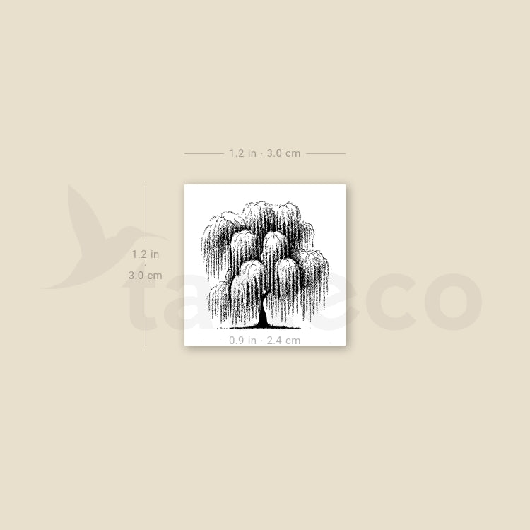 Weeping Willow Temporary Tattoo - Set of 3
