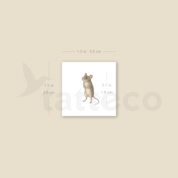 Watercolor Mouse Temporary Tattoo - Set of 3