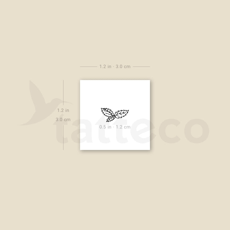 Mint Leaves Temporary Tattoo - Set of 3