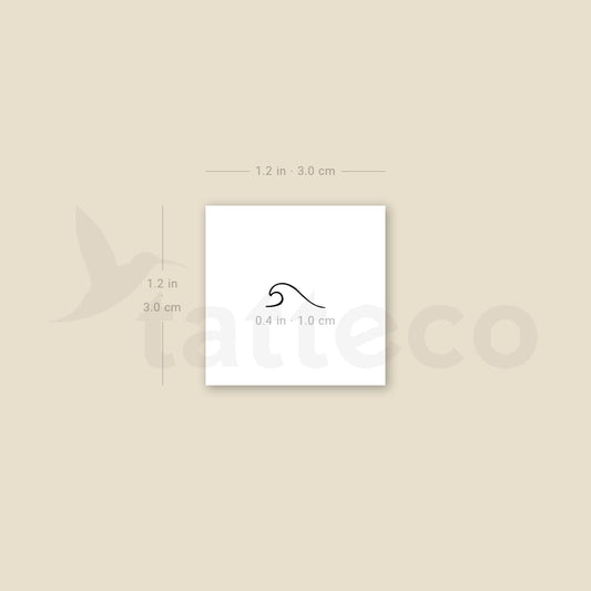 Tiny Wave (right) Temporary Tattoo - Set of 3