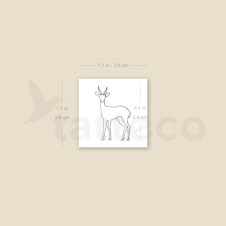 Gazelle Temporary Tattoo - Set of 3