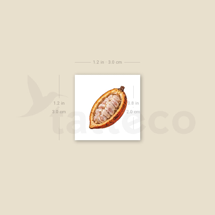 Little Cocoa Pod Temporary Tattoo - Set of 3