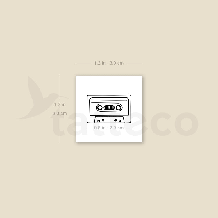 Cassette Temporary Tattoo - Set of 3
