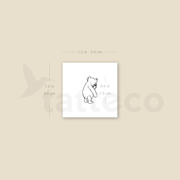 Tatuaje temporal pequeño de Winnie the Pooh (juego de 3)