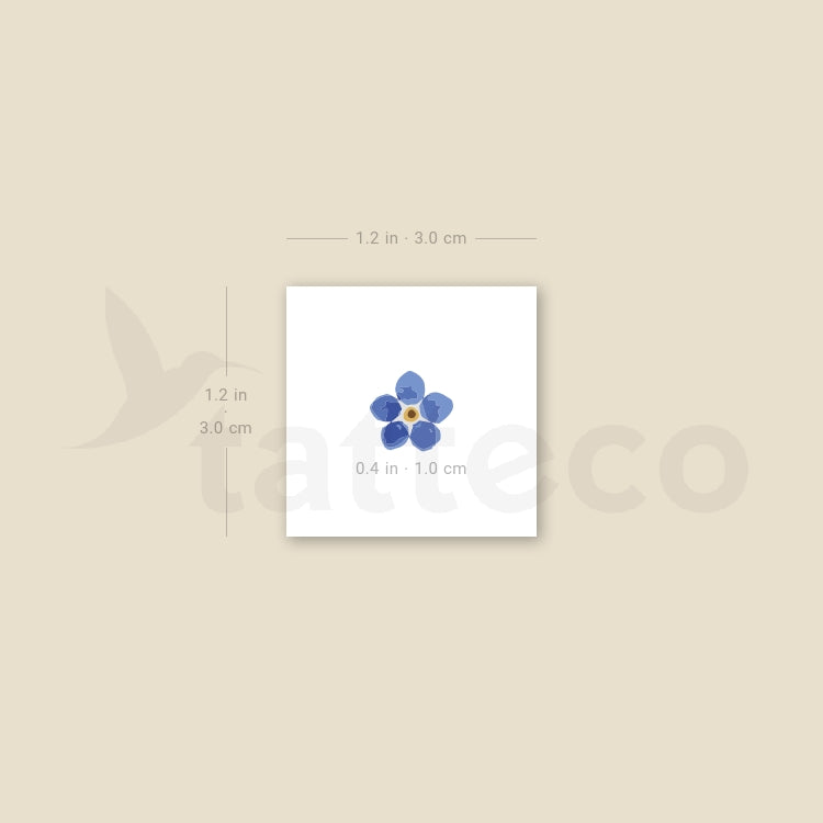Forget-me-not Flower Temporary Tattoo - Set of 3