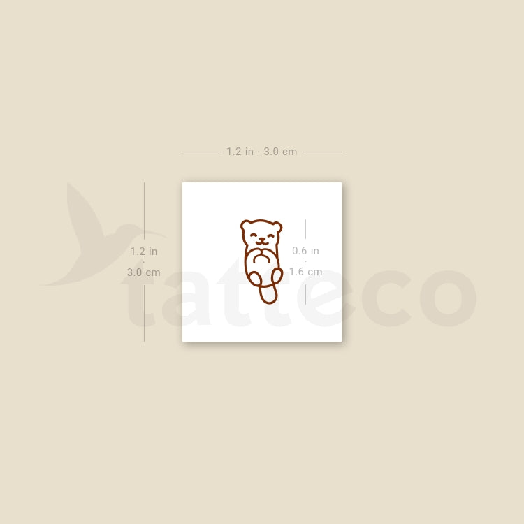 Tatuaje temporal de nutria pequeña - Juego de 3