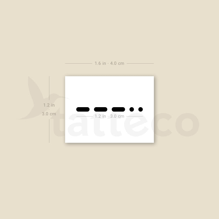 Morse Code 2 Temporary Tattoo - Set of 3