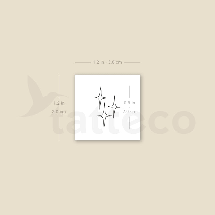 Three Stars Temporary Tattoo - Set of 3
