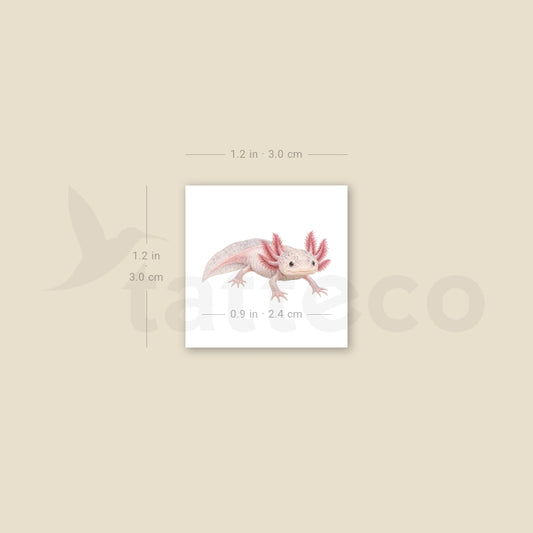 Watercolot Axolotl Temporary Tattoo - Set of 3